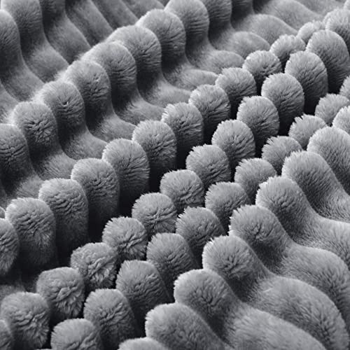 3D Ribbed Jacquard Grey Full Size Blankes for Bed (Grey / Full(84"x90"))