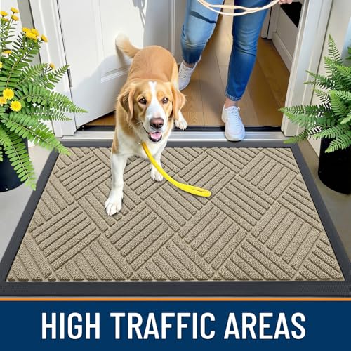 Front Door Mat Outside Entrance 71x23 (71" X 23" / Beige Diamond)