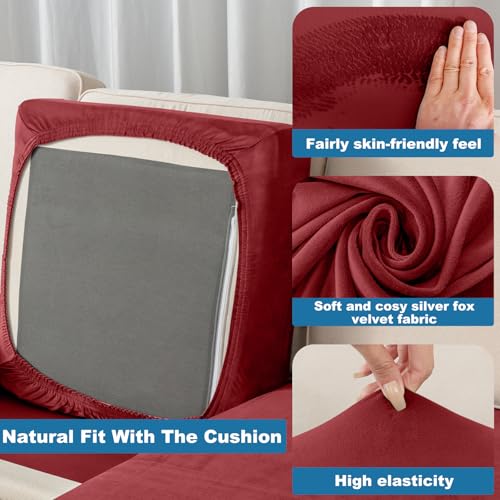Couch Cover 4 (Christmas Red / 3 Seater + Chaise)