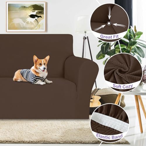 Oversized Super Stretch Couch Cover (- Coffee / X-Large (92"-115"))