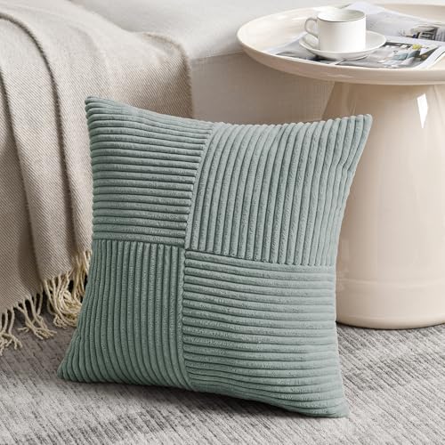 2 Packs Grey Blue Decorative Throw Pillow Covers 22x22 Inch for Couch Bed Sofa (Grey Blue / 22" x 22" (Pack of 2))