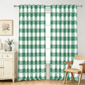 53 x 84 Inch Linen Buffalo Plaid Check Curtains Blackout Room Darkening Thermal Insulated Green Buffalo Checkered Window Drapes Farmhouse Bedroom Living Room Rod Pocket Tab Curtain 2 Panels (Green / 53"W x 84"L (Pack of 2))