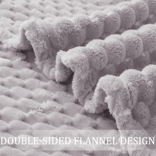 3D Fleece Twin Size Blanket for Bed (Light Grey / Twin ( 60x80 IN ))