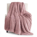 Faux Fur Fluffy Sherpa Blanket Couch Throw Dusty Pink 50"x60" (16- Dusty Pink / Throw (50" X 60"))