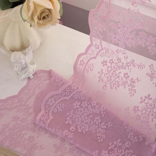 Vintage Lace Curtains 108 Inch Long (Lilac / 52"W x 108"L (Pack of 2))