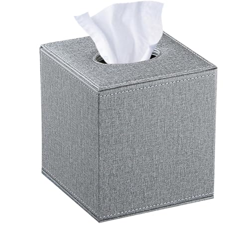 Linen Tissue Box Cover Square (Gray Cloth / Large)