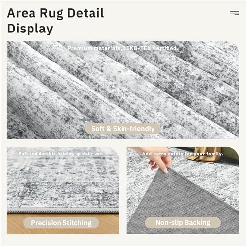 3x5 Rugs Non Slip (Grey / 3' x 5' (Rectangular))