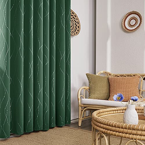 Living Room Curtains 95 Inches Long (Green/Wave Dots / 52"W x 95"L (Pack of 2))
