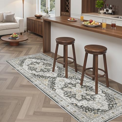 Washable Runner Rug 2x6 Runners for Hallways Non Slip (Black / 2' x 6' (Runner))