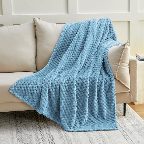 Turtle Shell Throw Blanket Blue for Couch Gentle Soft Fleece (Blue / Throw)