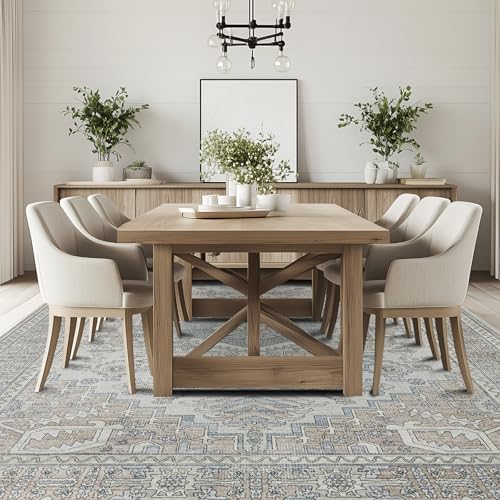 5x7 Washable Area Rugs for Living Room (5' x 7' (Rectangular) / Taupe-grey-brown-beige-light Blue)