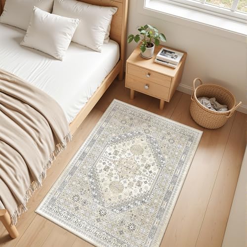 2x3 Rug Non Slip (Beige/Grey / 2' x 3' (Rectangular))