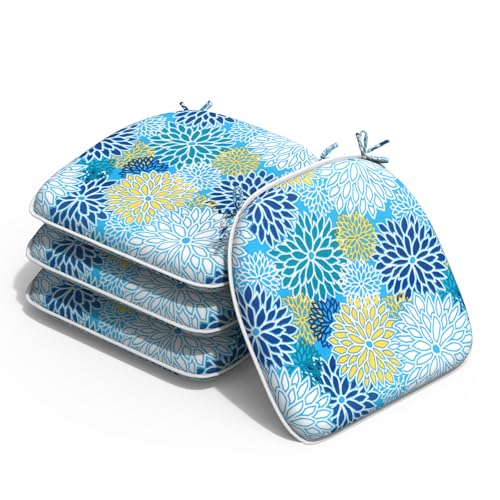 Outdoor Chair Cushions Set of 4 (4 Count / Dahlia Blue)