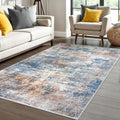 Abstract Area Rug 4x6 Ft Washable Rugs for Entryway Indoor (Blue/Rust/White / 4' x 6' (Rectangular))