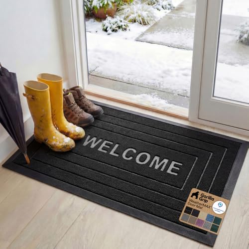 WeatherMAX Door Mat (Black Welcome / 47" x 35")