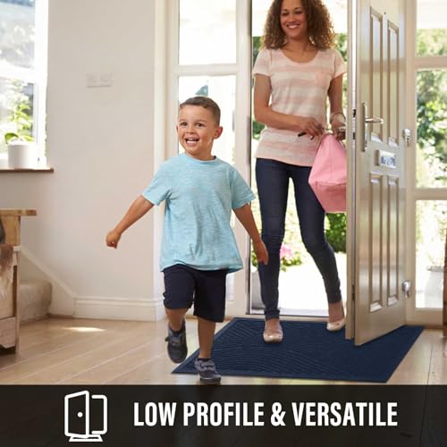 Sturdy Front Door Mat (Blue / 2' x 3' (Rectangular))