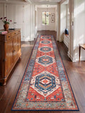 2'6"x14' Washable Non Slip Boho Runner Rug for Hallway (Rust/Multi / 2'6" x 14' (Runner))