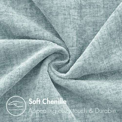 Soft Chenille Throw Pillow Covers Light Blue 18x18 Inch Pack of 2 (18" x 18" (Pack of 2) / Light Blue)
