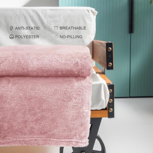 Fuzzy Large Fleece Throw Blanket for Couch (Dusty Pink / 50x70 IN)