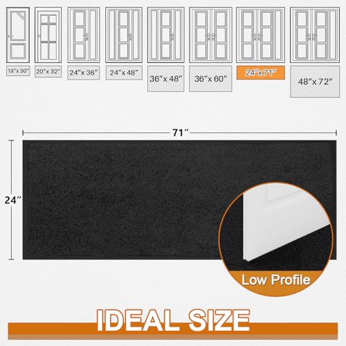 Super Absorbent Front Door Mat (Pure Black / 2' x 6' (Rectangular))