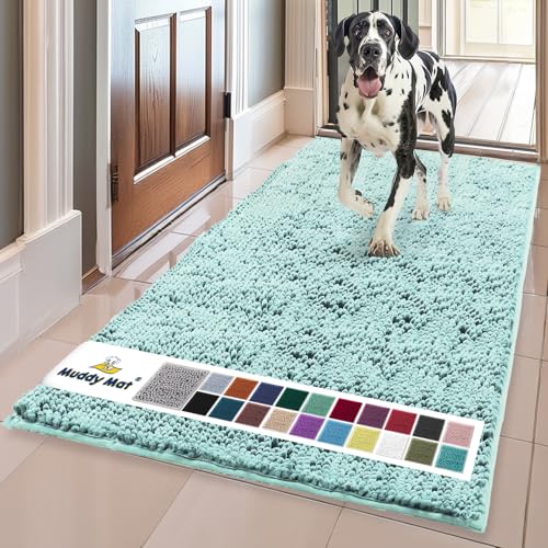 Super Water Absorbent Door Mat Indoor (Seafoam Green / 24" x 96")