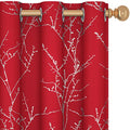 Living Room Curtains 63 Inches Long (Red/Tree Branch / 42"W x 63"L (Pack of 2))
