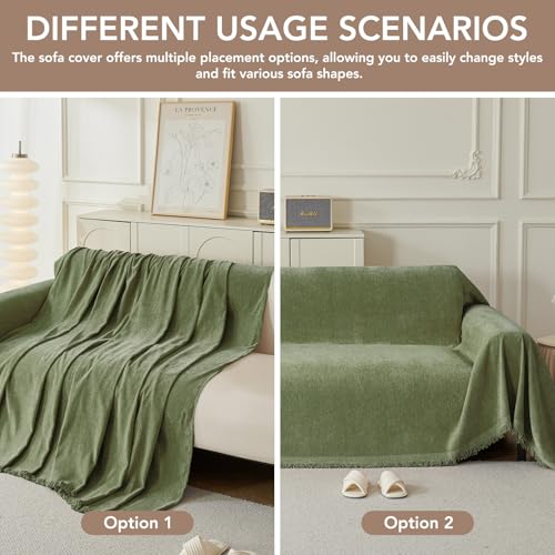 Couch Cover for Sofa (Green / 91*150 inch)