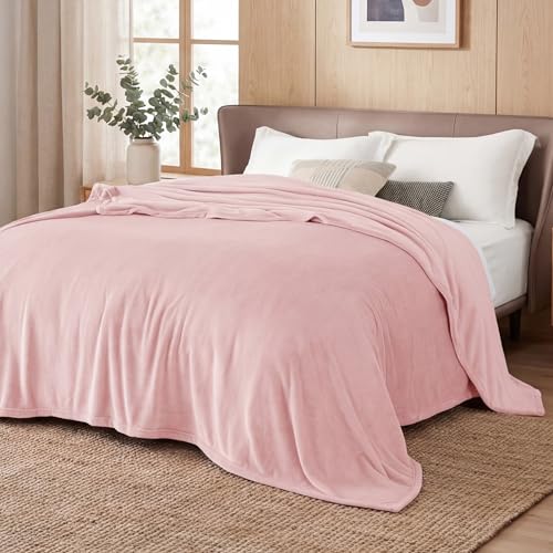 GentleSoft Pink Fleece Blankets Queen Size (Cherry Blossom Pink / Queen (90" X 90"))