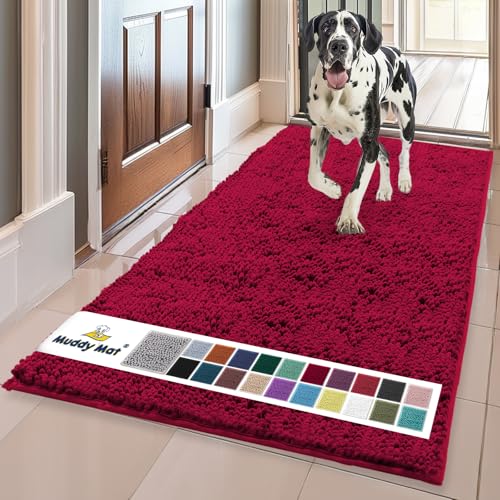 Super Water Absorbent Door Mat Indoor (Maroon / 36" x 120")