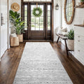 4x10 Runner Rug Washable Moroccan (Grey / 4' x 10')