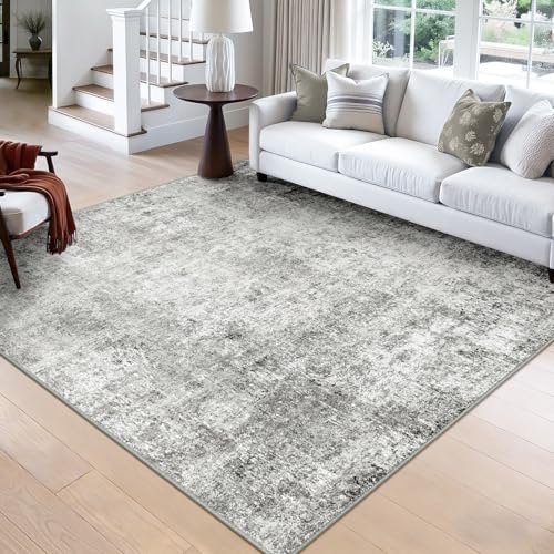 Washable Square 8'x8' Area Rug for Living Room Gray White (Gray/White / 8' x 8' (Square))