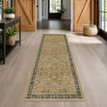 Washable Long Runners for Hallways (2'6" x 8' (Runner) / Rustic Brown / Charcoal Olive)