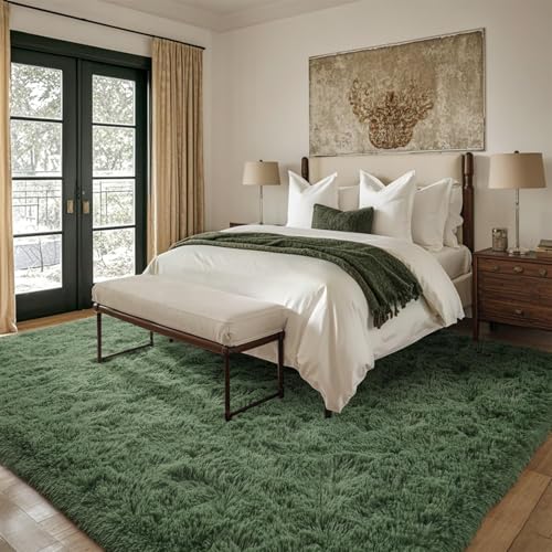 6x9 Ft Large Green Area Rug for Bedroom Living Room (Bb Green / 6' X 9' (Rectangular))