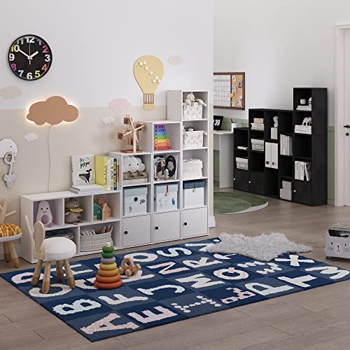 Luder Shelf Bookcase with 1 Door Storage Cabinet (White / 4-Cube with Cabinet)