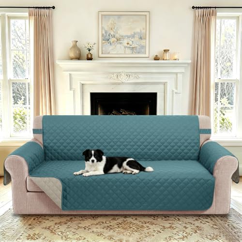 Oversized Sofa Cover for 3 Cushion (Blue/Beige / Sofa Xl - Xl Large (78"))