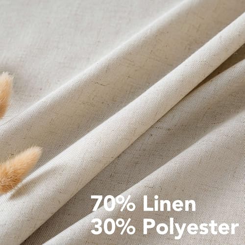 Luxurious Natural Linen Curtains (52"W x 63"L (Pack of 2) / Angora)