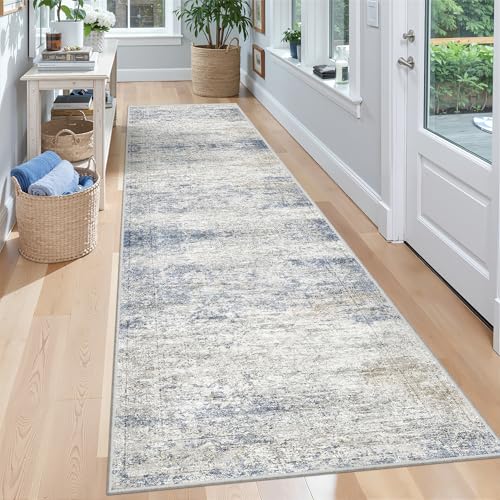2x8 Runner Rug Non Slip (Blue/Brown/Ivory / 2' x 8' (Runner))