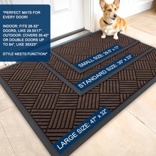 Front Door Mat Outside Entrance 59x23 (59" X 23" / Brown Diamond)