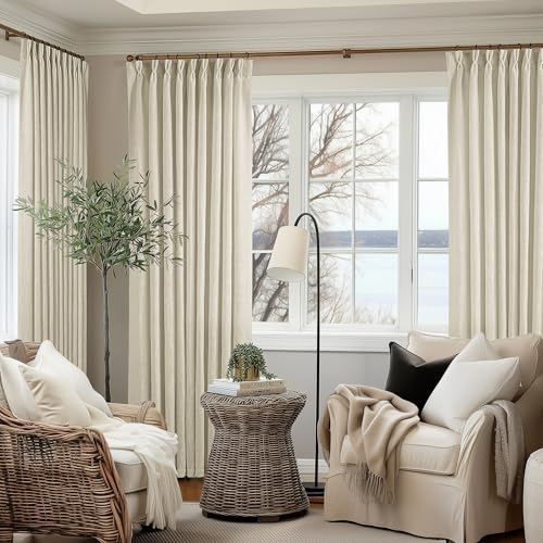 60 Inch Width 108 Inches Long Linen Pinch Pleat Curtains 1 Panel (Linen / 60"W x 108"L (Pack of 1))
