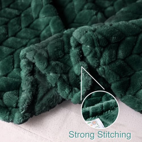 Fleece Throw Blanket for Couch Sofa (Forest Green / Throw ( 50x70 IN ))