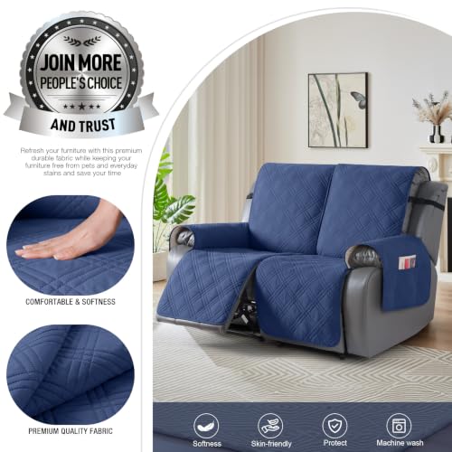100% Waterproof Loveseat Recliner Covers 2 Seater (Ocean Blue / 2 Seater Standard)