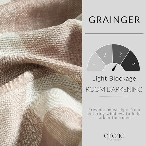 Grainger Buffalo Check Blackout Window Curtain (Linen / 52"W x 84"L (Pack of 1))