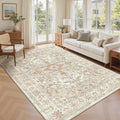 5x7 Area Rugs for Living Room (Orange/Beige / 5' x 7' (Rectangular))