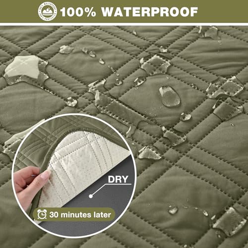 100% Waterproof Recliner Sofa Cover (Green / 3 Seater Standard)