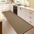 Kitchen Runner Rug Non Slip Hallway Runner Washable Dark Brown 2x6 ft (Dark Brown/ Coffee / 2' x 6')
