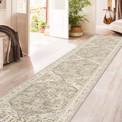 Washable Runner Rug (2' x 12' / Beige Brown)