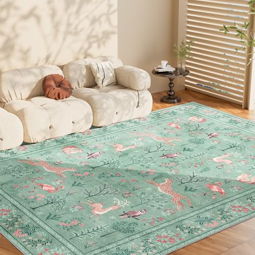 5x7 Area Rugs (Teal (Animal) / 5' x 7' (Rectangular))