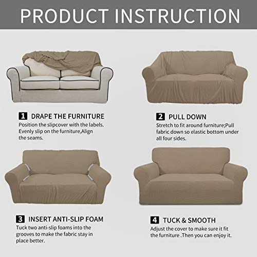 Stretch Oversized Sofa Couch Slipcover Washable Natural (X-Large Sofa / Natural)