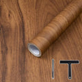 Wood Contact Paper Peel and Stick Thicken Wood Grain Wallpaper with Tools (Brown Black / 15.7" x 393")