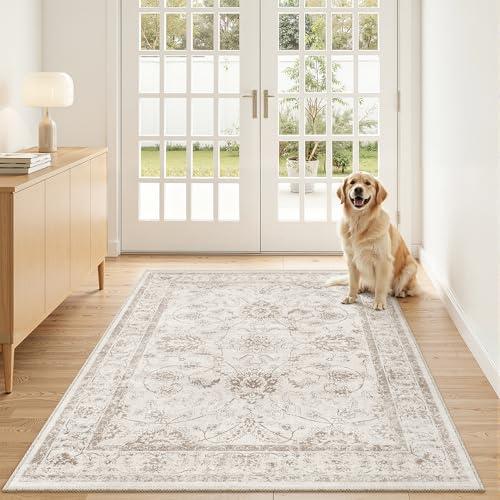 3x5 Area Rugs for Entryway (Brown/Ivory / 3' x 5' (Rectangular))